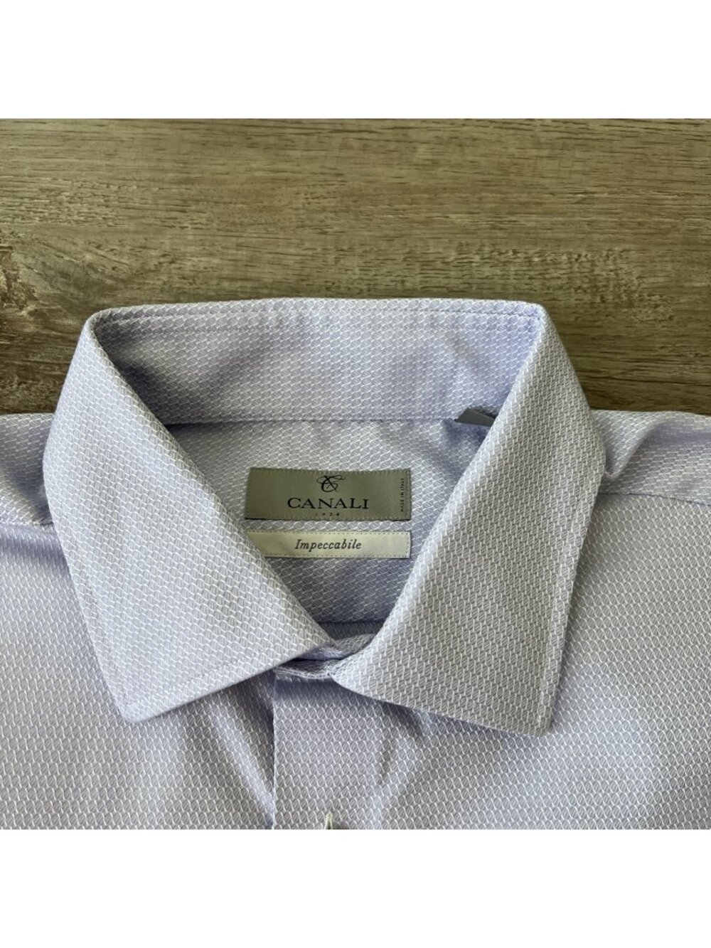 Canali Dress Shirt Mens 17/43 Lavender Impeccable Cotton Luxury Italy